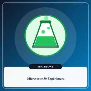 Microscope optique en métal Buki avec trois objectifs, éclairage LED et accessoires de prélèvement