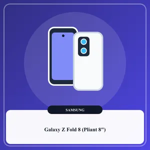 Smartphone pliant Samsung Galaxy Z Fold 8 ouvert sur son grand écran interne de 8 pouces